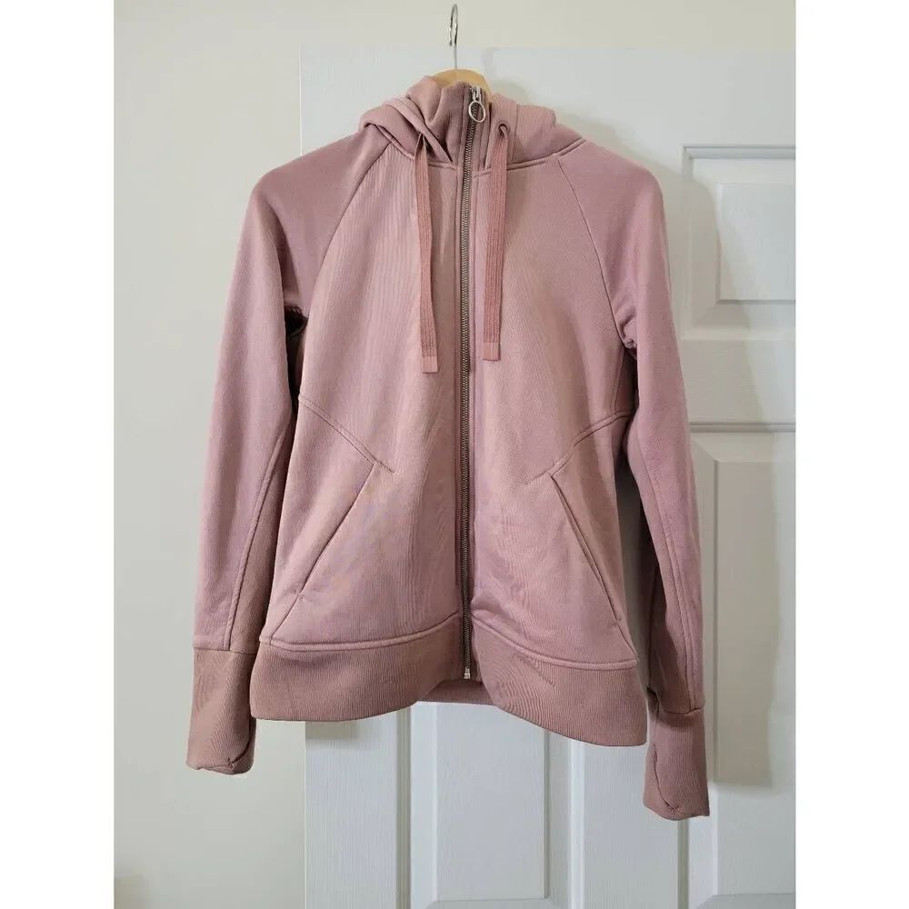 Athleta Triumph Luxe Shine Hoodie Jacket Pink Fur Lined S